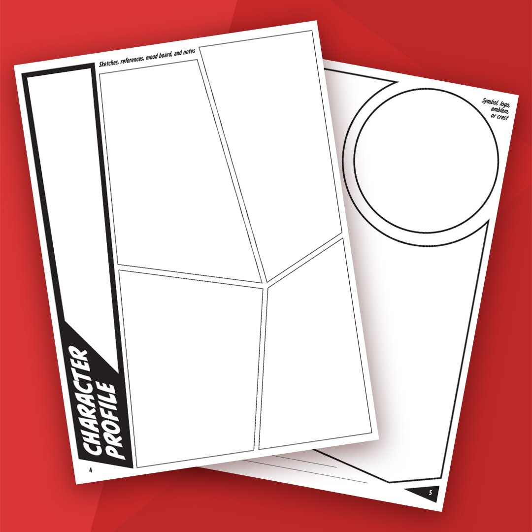 Blank comic book pages