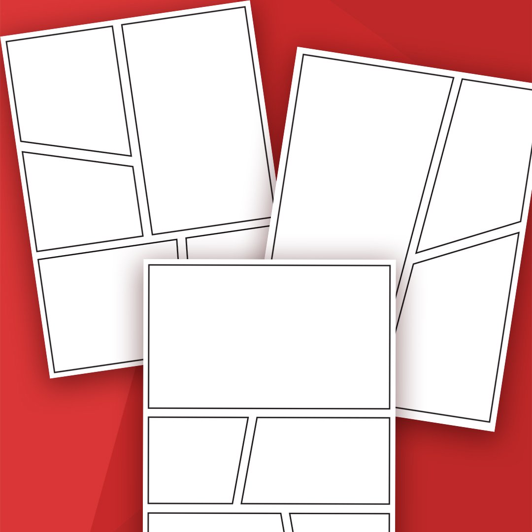Blank comic book pages