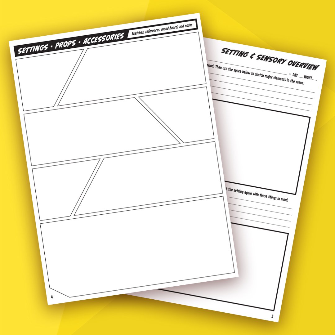 Blank comic book pages