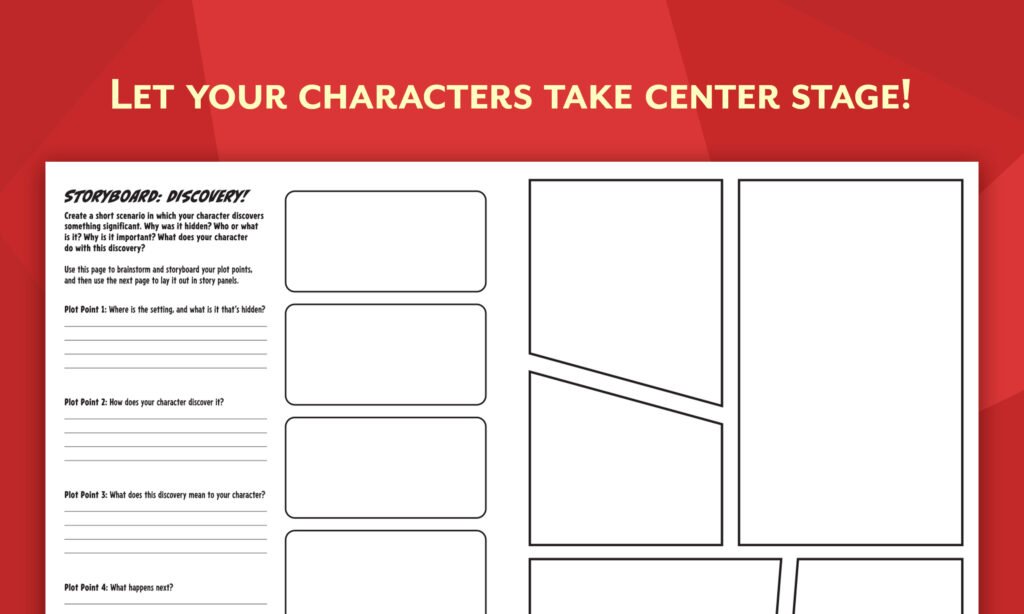 Blank storyboard and comic book page